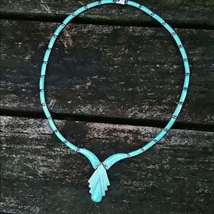 Vintage sterling silver turquoise necklace